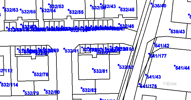 Parcela st. 532/91 v KÚ Vochov, Katastrální mapa