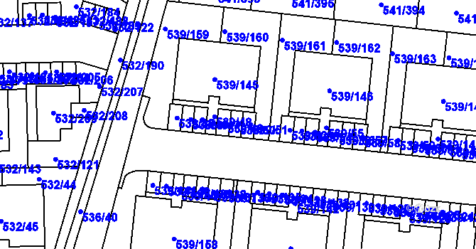 Parcela st. 539/50 v KÚ Vochov, Katastrální mapa