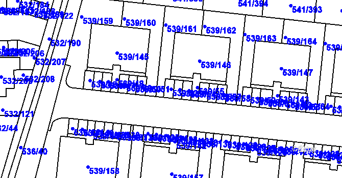 Parcela st. 539/52 v KÚ Vochov, Katastrální mapa