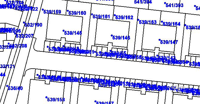 Parcela st. 539/53 v KÚ Vochov, Katastrální mapa