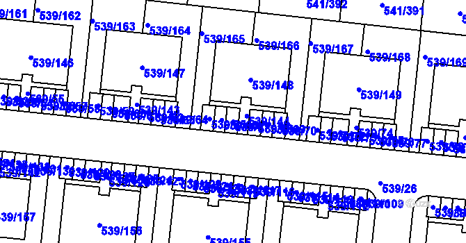 Parcela st. 539/67 v KÚ Vochov, Katastrální mapa