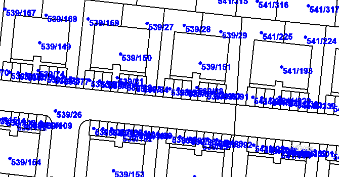 Parcela st. 539/85 v KÚ Vochov, Katastrální mapa