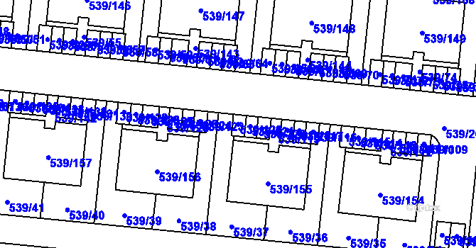 Parcela st. 539/122 v KÚ Vochov, Katastrální mapa