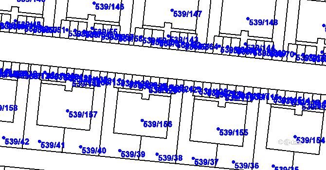 Parcela st. 539/124 v KÚ Vochov, Katastrální mapa