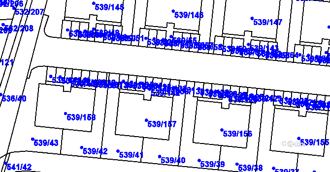 Parcela st. 539/131 v KÚ Vochov, Katastrální mapa