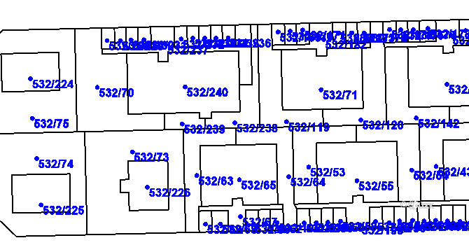 Parcela st. 532/238 v KÚ Vochov, Katastrální mapa