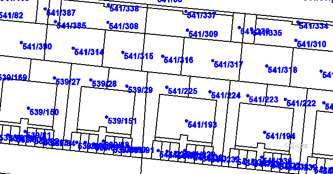 Parcela st. 541/225 v KÚ Vochov, Katastrální mapa