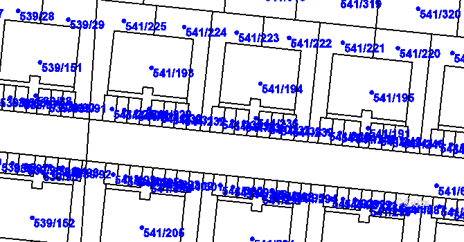Parcela st. 541/234 v KÚ Vochov, Katastrální mapa