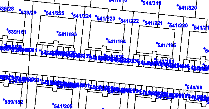 Parcela st. 541/236 v KÚ Vochov, Katastrální mapa