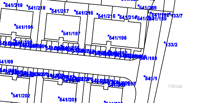 Parcela st. 541/260 v KÚ Vochov, Katastrální mapa