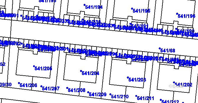 Parcela st. 541/294 v KÚ Vochov, Katastrální mapa
