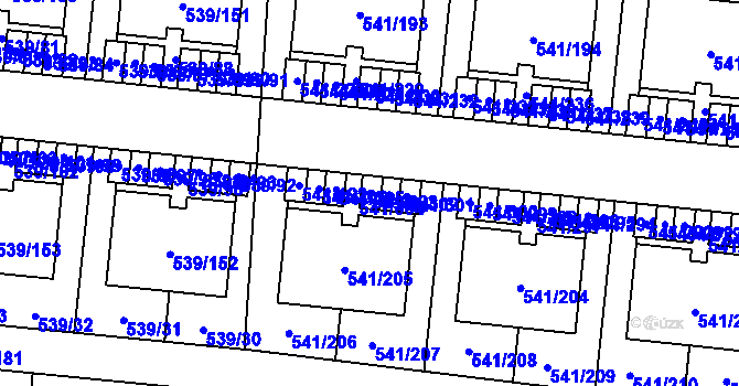 Parcela st. 541/303 v KÚ Vochov, Katastrální mapa