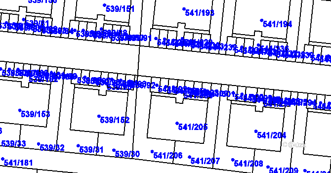 Parcela st. 541/306 v KÚ Vochov, Katastrální mapa