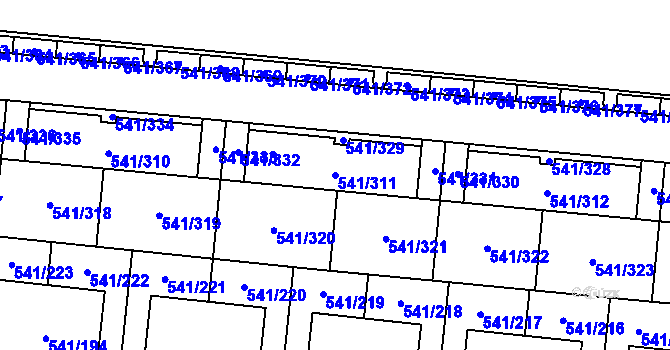 Parcela st. 541/311 v KÚ Vochov, Katastrální mapa