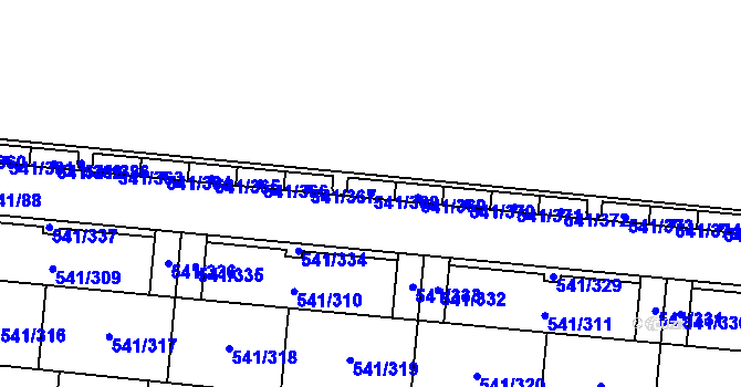 Parcela st. 541/368 v KÚ Vochov, Katastrální mapa