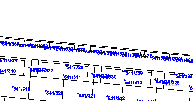 Parcela st. 541/374 v KÚ Vochov, Katastrální mapa