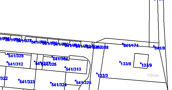 Parcela st. 541/383 v KÚ Vochov, Katastrální mapa