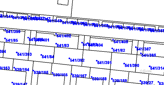Parcela st. 541/403 v KÚ Vochov, Katastrální mapa