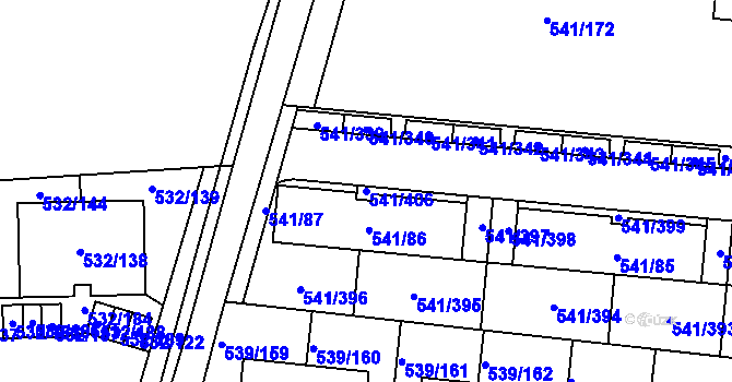 Parcela st. 541/406 v KÚ Vochov, Katastrální mapa