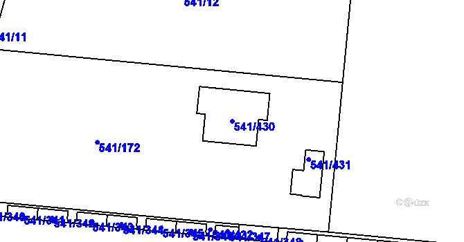 Parcela st. 541/430 v KÚ Vochov, Katastrální mapa