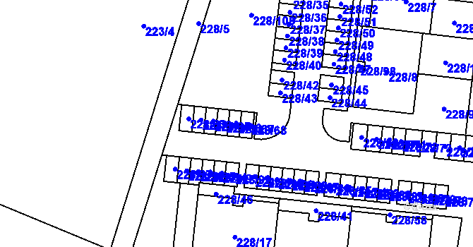 Parcela st. 228/67 v KÚ Vochov, Katastrální mapa