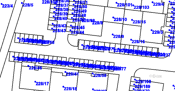 Parcela st. 228/70 v KÚ Vochov, Katastrální mapa