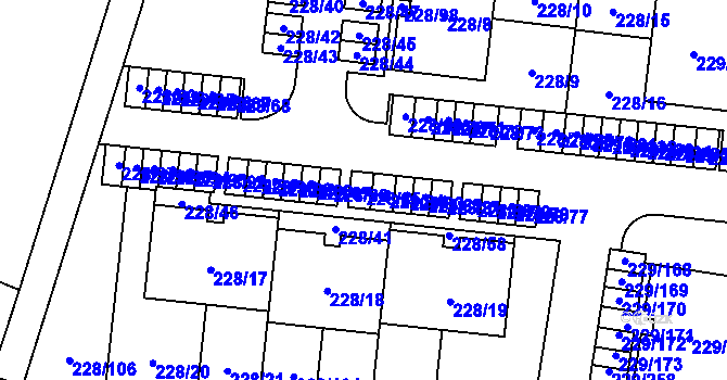 Parcela st. 228/85 v KÚ Vochov, Katastrální mapa