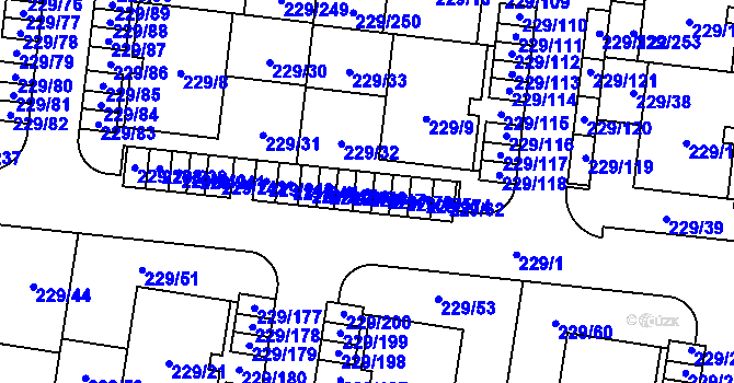 Parcela st. 229/47 v KÚ Vochov, Katastrální mapa