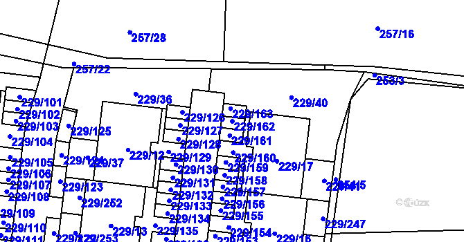 Parcela st. 229/162 v KÚ Vochov, Katastrální mapa