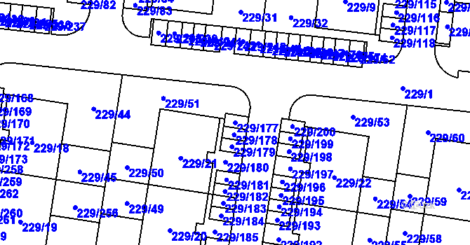 Parcela st. 229/177 v KÚ Vochov, Katastrální mapa