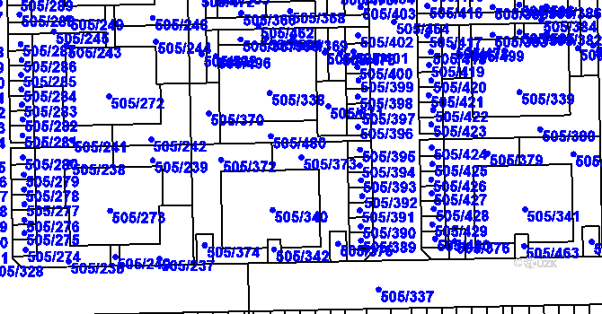 Parcela st. 505/373 v KÚ Vochov, Katastrální mapa