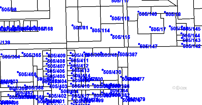 Parcela st. 505/481 v KÚ Vochov, Katastrální mapa