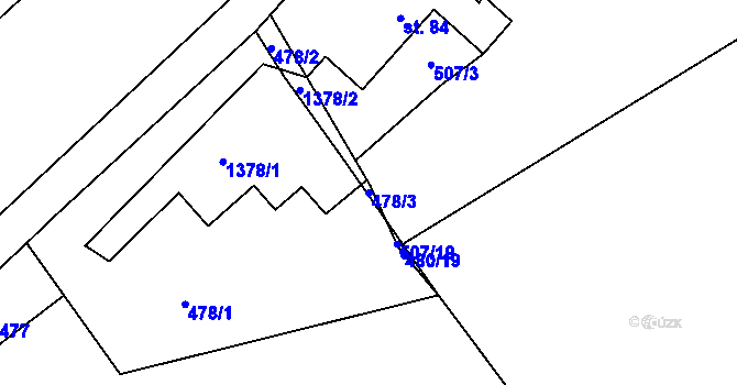 Parcela st. 478/3 v KÚ Bezmíř, Katastrální mapa