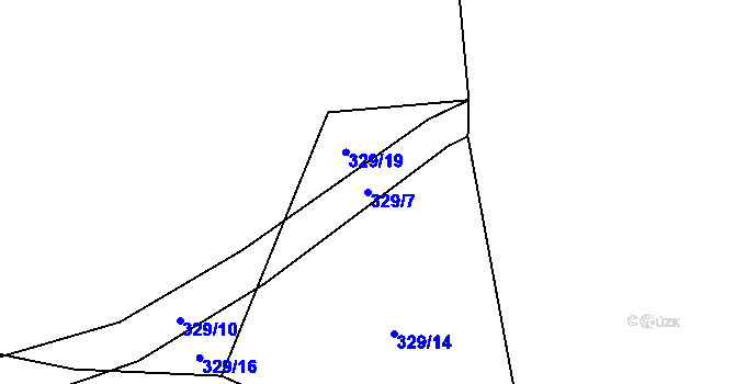 Parcela st. 329/7 v KÚ Minartice, Katastrální mapa
