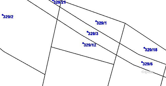 Parcela st. 329/12 v KÚ Minartice, Katastrální mapa