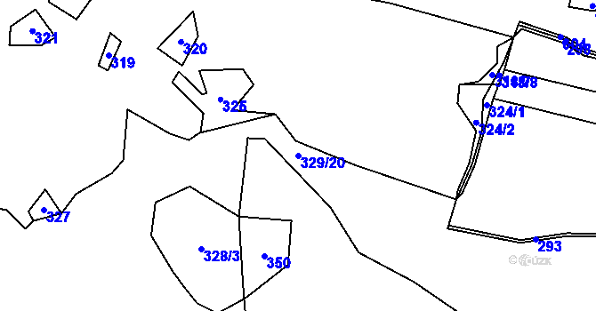 Parcela st. 329/20 v KÚ Minartice, Katastrální mapa