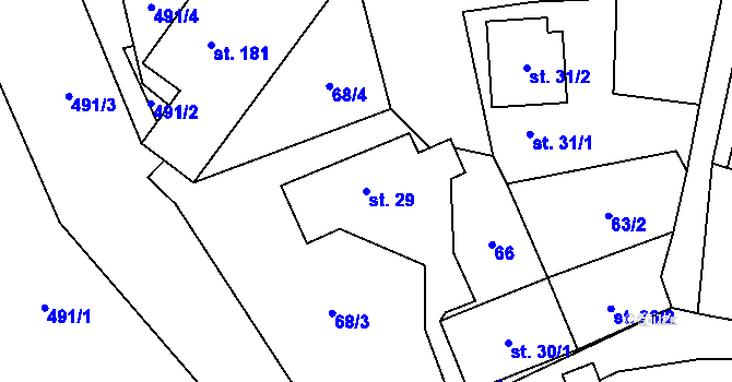Parcela st. 29 v KÚ Vojkov u Votic, Katastrální mapa