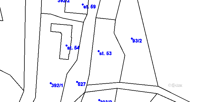 Parcela st. 53 v KÚ Vojkov u Votic, Katastrální mapa