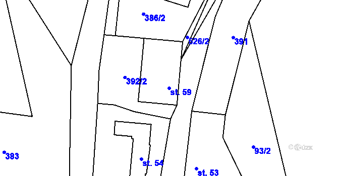 Parcela st. 59 v KÚ Vojkov u Votic, Katastrální mapa