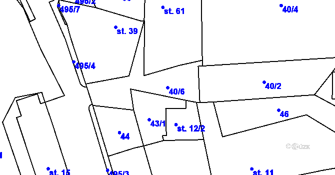 Parcela st. 40/6 v KÚ Vojkov u Votic, Katastrální mapa