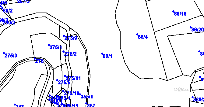 Parcela st. 89/1 v KÚ Vojkov u Votic, Katastrální mapa