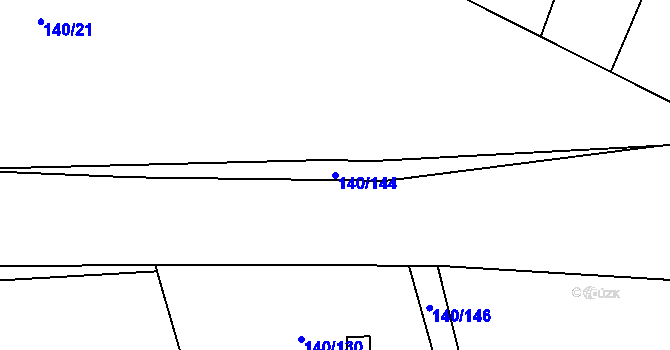 Parcela st. 140/144 v KÚ Vojkov u Votic, Katastrální mapa