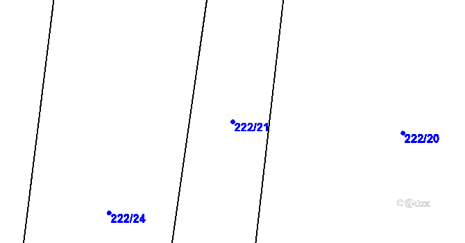 Parcela st. 222/21 v KÚ Vojkov u Votic, Katastrální mapa