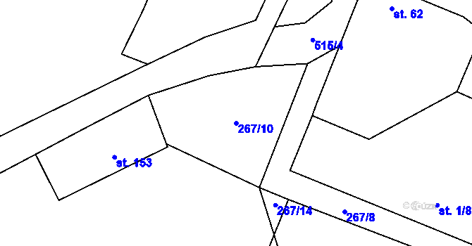 Parcela st. 267/10 v KÚ Vojkov u Votic, Katastrální mapa