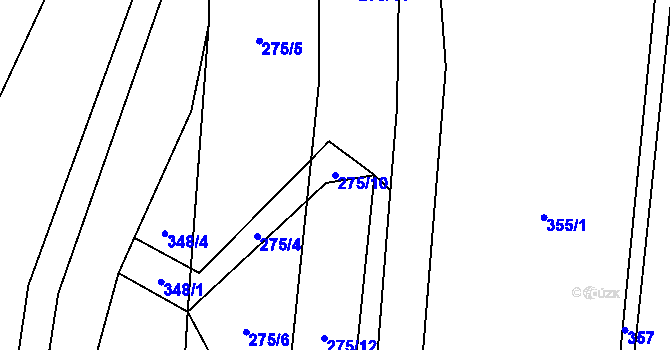 Parcela st. 275/10 v KÚ Vojkov u Votic, Katastrální mapa