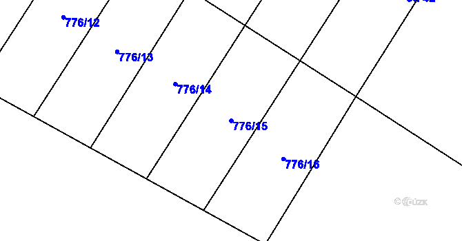 Parcela st. 776/15 v KÚ Křivousy, Katastrální mapa