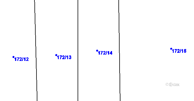 Parcela st. 172/14 v KÚ Křivousy, Katastrální mapa