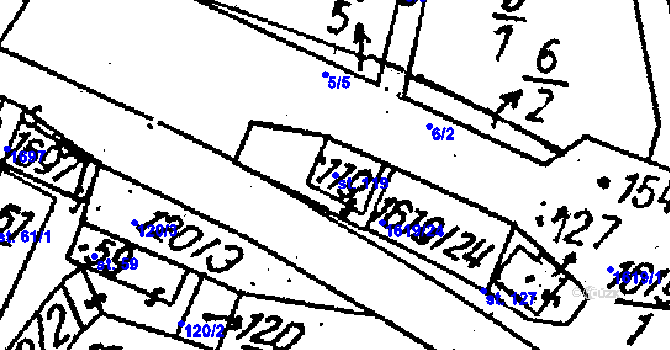 Parcela st. 119 v KÚ Jakubov, Katastrální mapa