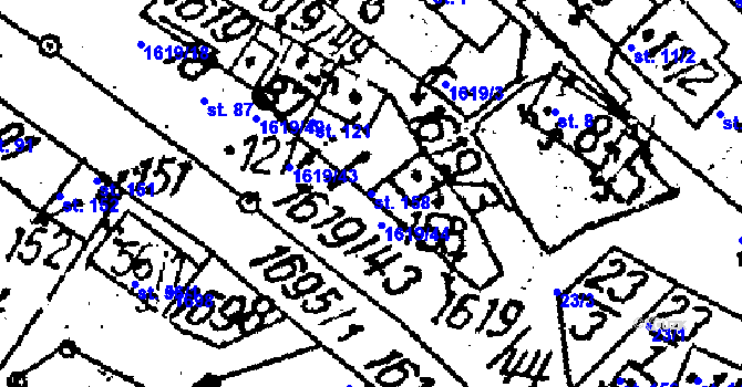 Parcela st. 158 v KÚ Jakubov, Katastrální mapa