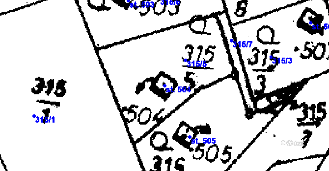 Parcela st. 504 v KÚ Jakubov, Katastrální mapa